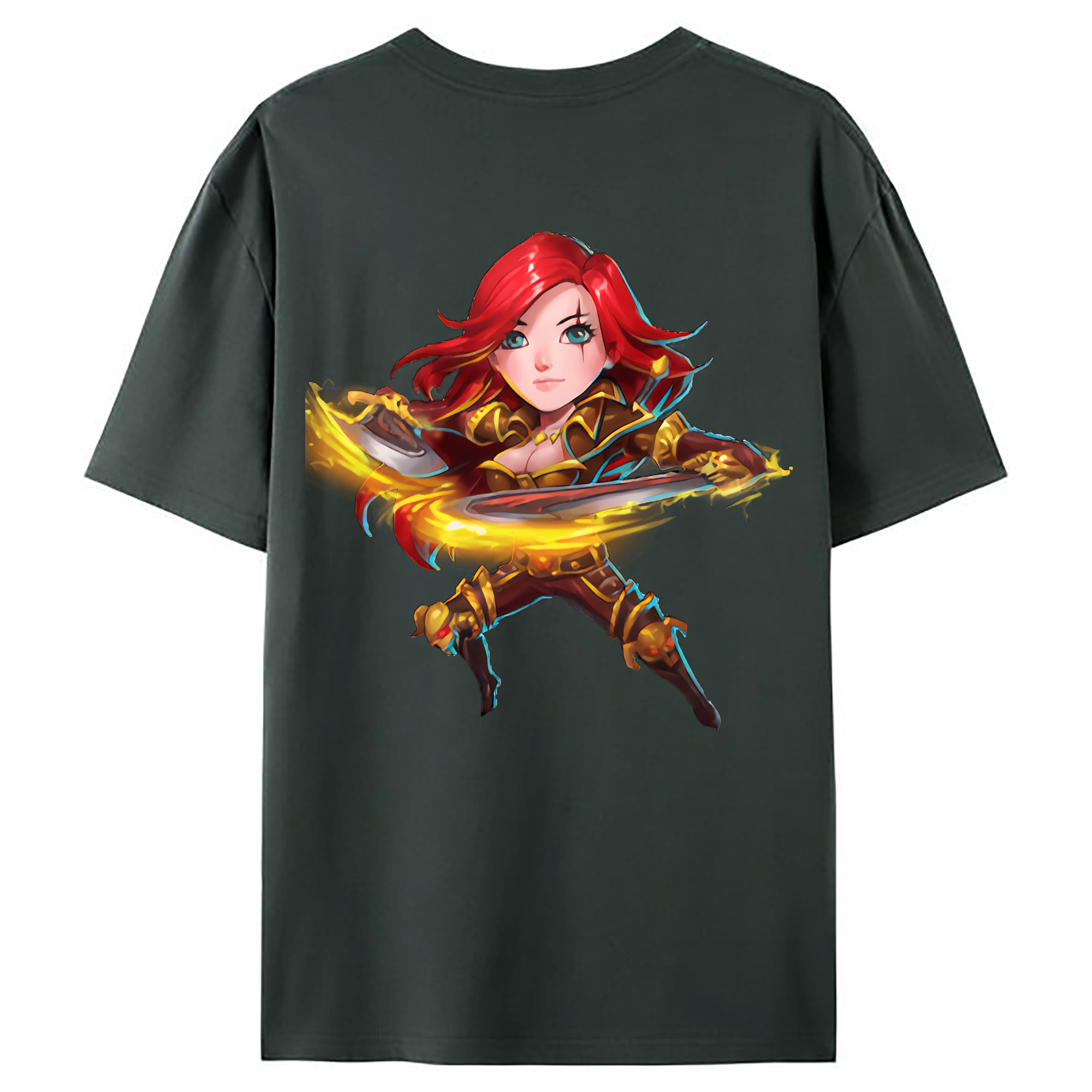 （画像用） リーグ・オブ・レジェンド League of Legends LOL 綿100％ メンズ半袖Tシャツ（バックプリント） 通気性
